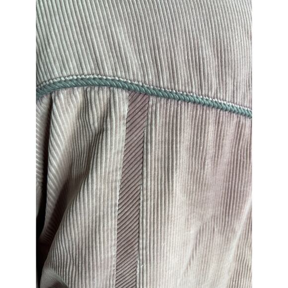 coat corduroy pink gray 1980s long quilted shoulders - Picture 9 of 13